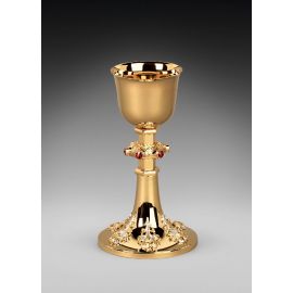 Kielich mszalny, złocony, ozdobne kamienie - 24,5 cm (17D)