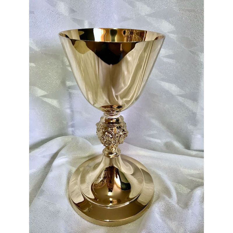 Kielich mszalny, Serce Pana Jezusa, złocony - 21 cm (23D) - Kielich mszalny, Serce Pana Jezusa, złocony - 21 cm (23D)