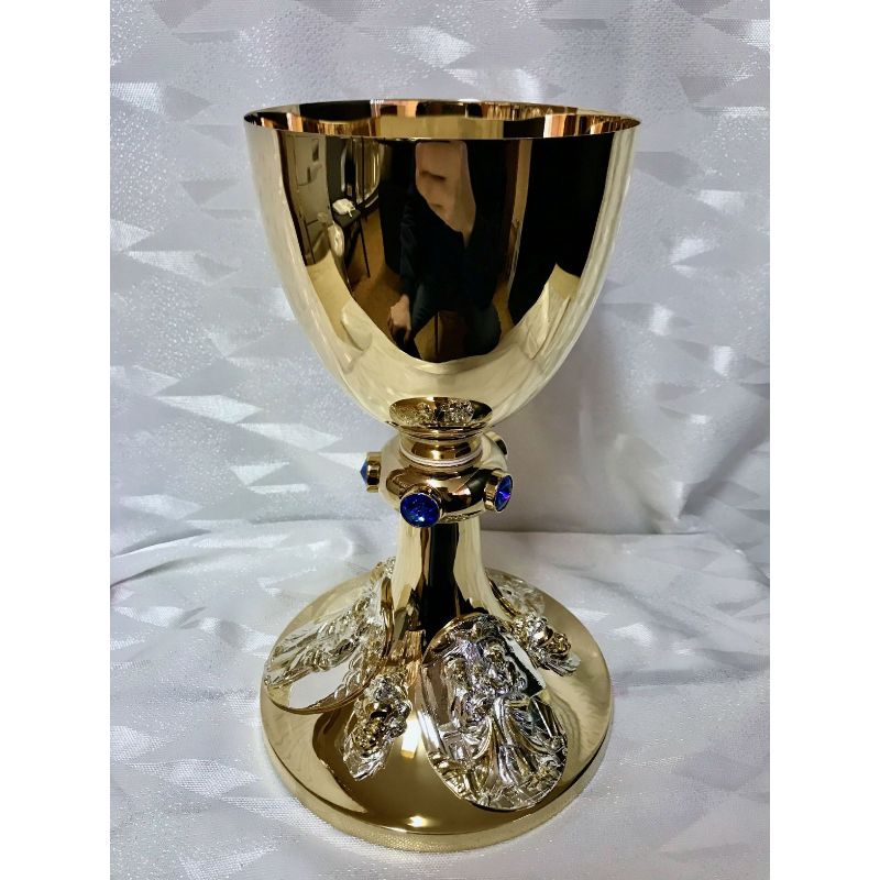 Kielich mszalny, pozłacany, Maryjny - 24 cm (31DA) - Kielich mszalny, pozłacany, Maryjny - 24 cm (31D)