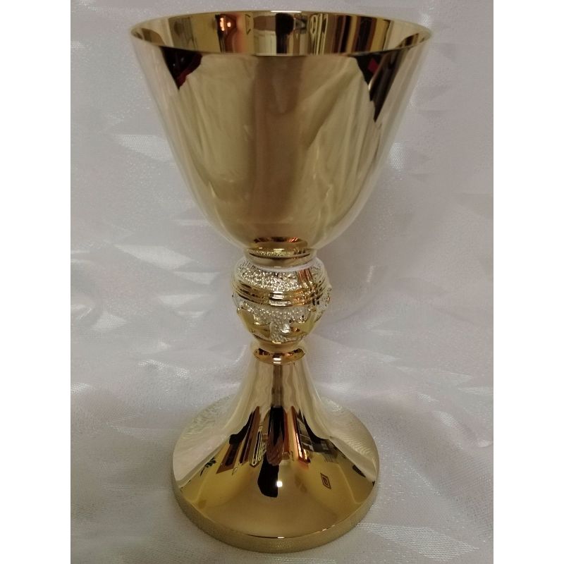 Kielich mszalny, pozłacany, polerowany, motyw gołębie - 20 cm (45D) - Kielich mszalny, pozłacany, polerowany, motyw gołębie - 20 cm (45D)