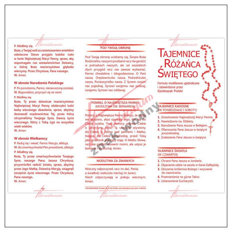 Folder składany Tajemnice Różańca Świętego - Folder składany Tajemnice Różańca Świętego