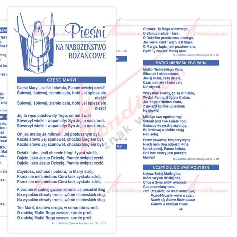 Folder składany - Pieśni na nabożeństwo różańcowe - Folder składany - Pieśni na nabożeństwo różańcowe