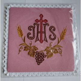 Palka haftowana różowa IHS (8) - BIELIZNA KIELICHOWA