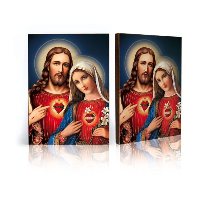 Ikona religijna Serce Maryi i Serce Jezusa (2) - Ikona religijna Serce Maryi i Serce Jezusa (2)