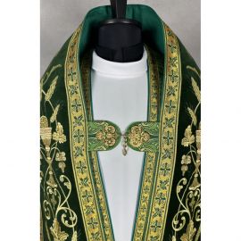 Kapa rzymska zielona ze stułą (26K) - zdjęcie 5 - Kapa rzymska zielona ze stułą (26K)