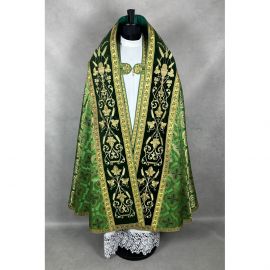 Kapa rzymska zielona ze stułą (26K) - zdjęcie 2 - Kapa rzymska zielona ze stułą (26K)