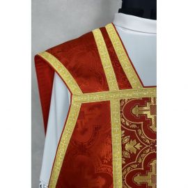 Ornat rzymski czerwony + Stuła, Manipularz, Bursa i Welon na kielich (32K) - zdjęcie 6 - Ornat rzymski czerwony + Stuła, Manipularz, Bursa i Welon na kielich (32K)