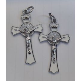 Krzyżyk Św. Benedykta 4,5x2,5 cm (biała emalia)