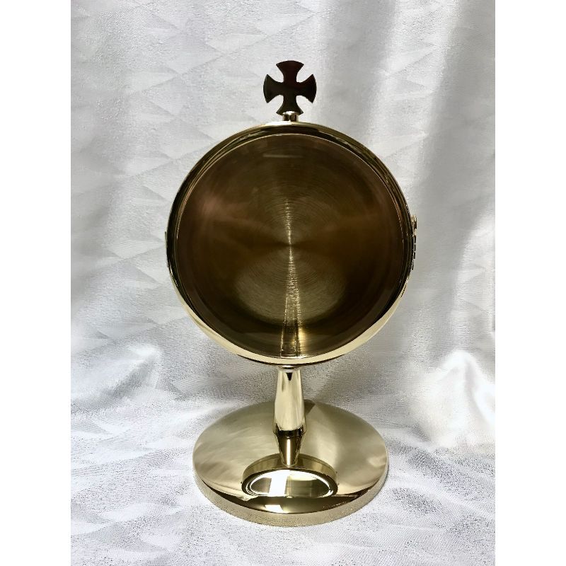 Kustodia na dużą hostię, mosiężna pozłacana - wys. 27 cm - Kustodia na dużą hostię, mosiężna pozłacana - wys. 27 cm
