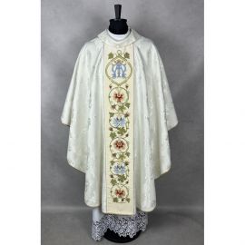 Ornat gotycki haftowany, motyw maryjny (9K) - zdjęcie 3 - Ornat gotycki haftowany, motyw maryjny (9K)