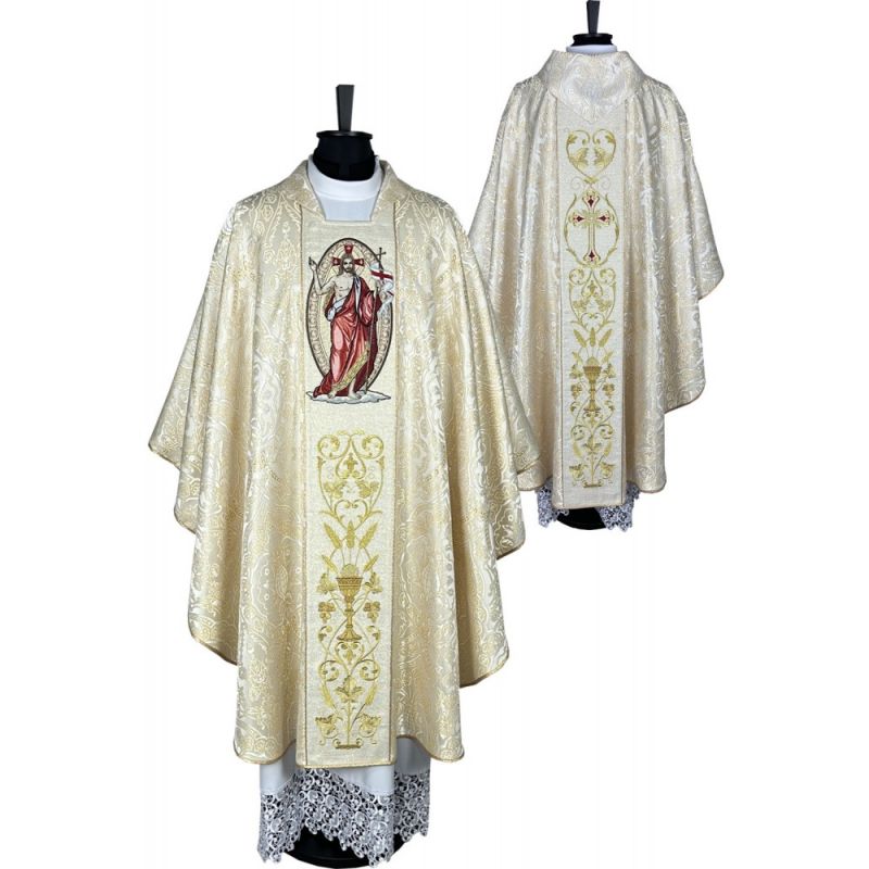 Ornat gotycki, haftowany Jezus zmartwychwstały (13K) - Ornat gotycki, haftowany Jezus zmartwychwstały (13K)