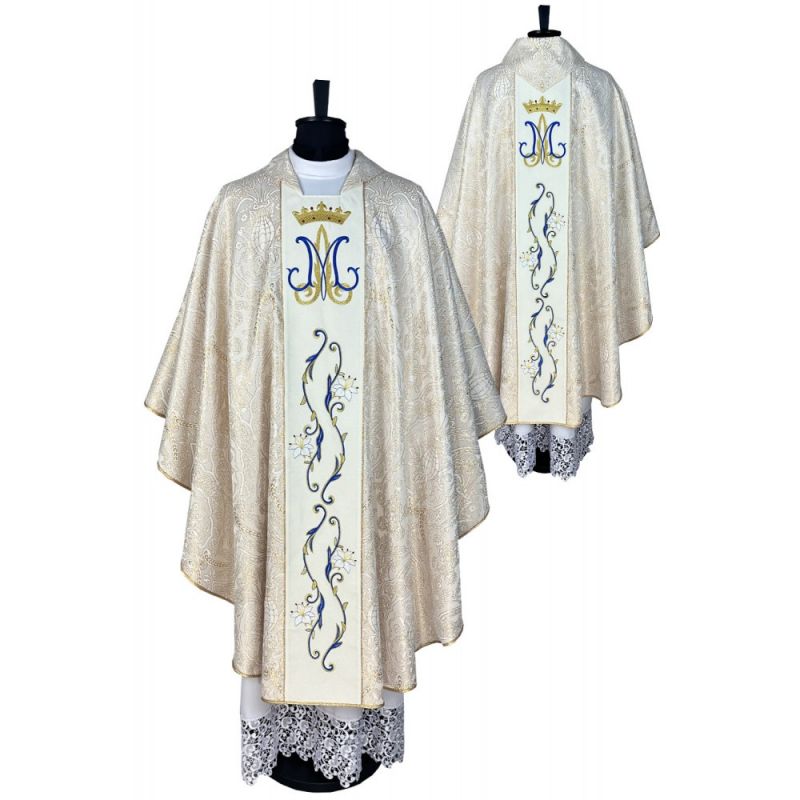 Ornat gotycki haftowany, motyw maryjny (14K) - Ornat gotycki haftowany, motyw maryjny (14K)
