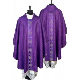 Ornat gotycki fioletowy, tkanina żakard (30K)