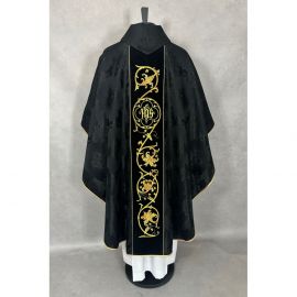 Ornat gotycki haftowany, czarny (54K) - zdjęcie 4 - Ornat gotycki haftowany, czarny (54K)