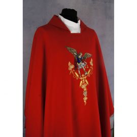 Ornat gotycki haftowany, czerwony - Michał Archanioł (91K) - zdjęcie 2 - Ornat gotycki haftowany, czerwony - Michał Archanioł (91K)