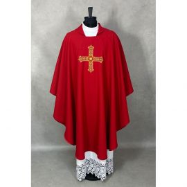 Ornat gotycki haftowany, czerwony - Krzyż (97K) - zdjęcie 2 - Ornat gotycki haftowany, czerwony - Krzyż (97K)