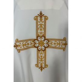 Ornat gotycki haftowany, ecru - Krzyż (98K) - zdjęcie 4 - Ornat gotycki haftowany, ecru - Krzyż (98K)