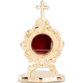 Relikwiarz mosiężny, pozłacany - 10 cm (28) - zdjęcie 2 - Relikwiarz mosiężny, pozłacany - 10 cm (28)