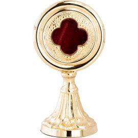 Relikwiarz mosiężny, pozłacany - 15 cm (30) - zdjęcie 2 - Relikwiarz mosiężny, pozłacany - 15 cm (30)