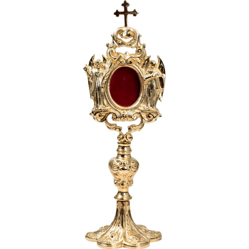 Relikwiarz mosiężny, pozłacany - 31 cm (31) - Relikwiarz mosiężny, pozłacany - 31 cm (31)