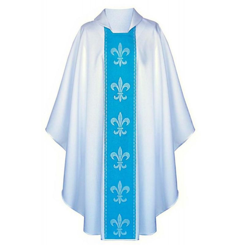 Ornat gotycki maryjny biały, pas tkany (137K) - Ornat gotycki maryjny biały, pas tkany (137K)