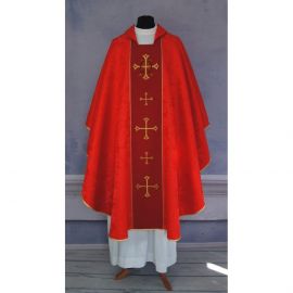 Ornat gotycki czerwony, haftowany Alfa i Omega (138K) - zdjęcie 2 - Ornat gotycki czerwony, haftowany Alfa i Omega (138K)