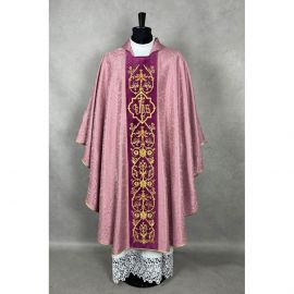 Ornat gotycki blady różowy, haftowany pas aksamit (149K) - zdjęcie 2 - Ornat gotycki blady różowy, haftowany pas aksamit (149K)