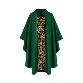 Ornat gotycki zielony, haftowany pas aksamit (150K)