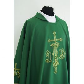 Ornat gotycki zielony, haftowany, materiał strecz (154K) - zdjęcie 2 - Ornat gotycki zielony, haftowany, materiał strecz (154K)