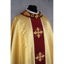 Ornat gotycki złoty, haftowany, pas aksamit (180K) - zdjęcie 3 - Ornat gotycki złoty, haftowany, pas aksamit (180K)