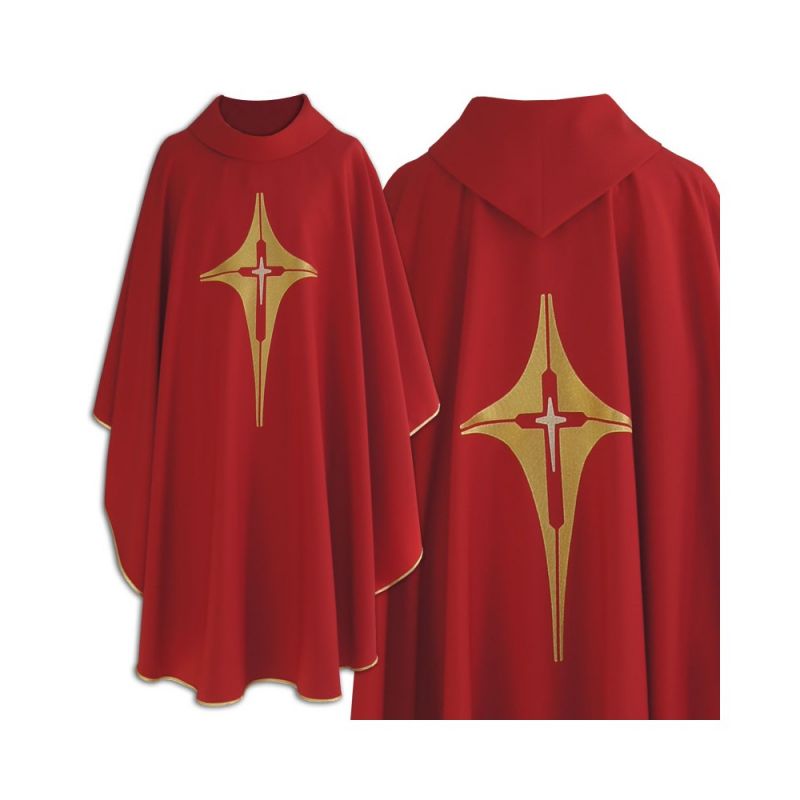 Ornat gotycki czerwony, motyw krzyża (186K) - Ornat gotycki czerwony, motyw krzyża (186K)