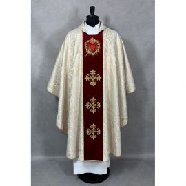 Ornat gotycki brokatowa rozeta, haftowany, pas aksamit (187K) - zdjęcie 4 - Ornat gotycki brokatowa rozeta, haftowany, pas aksamit (187K)