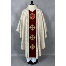 Ornat gotycki brokatowa rozeta, haftowany, pas aksamit (187K) - zdjęcie 5 - Ornat gotycki brokatowa rozeta, haftowany, pas aksamit (187K)