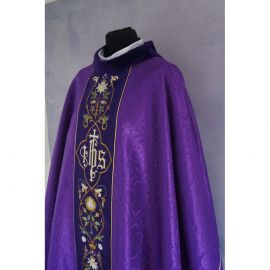 Ornat gotycki fioletowy, haftowany pas aksamit (210K) - zdjęcie 2 - Ornat gotycki fioletowy, haftowany pas aksamit (210K)