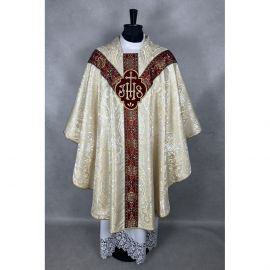 Ornat semi gotycki brokatowa tkanina, tkane pas (49K) - zdjęcie 3 - Ornat semi gotycki brokatowa tkanina, tkane pas (49K)