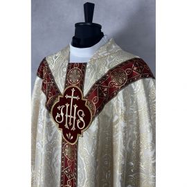 Ornat semi gotycki brokatowa tkanina, tkane pas (49K) - zdjęcie 2 - Ornat semi gotycki brokatowa tkanina, tkane pas (49K)