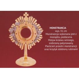 Monstrancja pozłacana wys. 31 cm (21) - zdjęcie 2 - Monstrancja pozłacana wys. 31 cm (21)