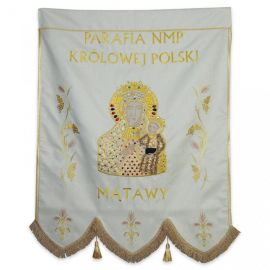 Chorągiew haftowana jednostronna - MB Częstochowska - CHORĄGWIE, SZTANDARY
