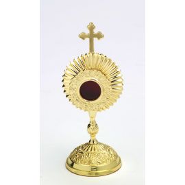 Relikwiarz kapsuła okrągła, mosiężny - 17 cm - RELIKWIARZE