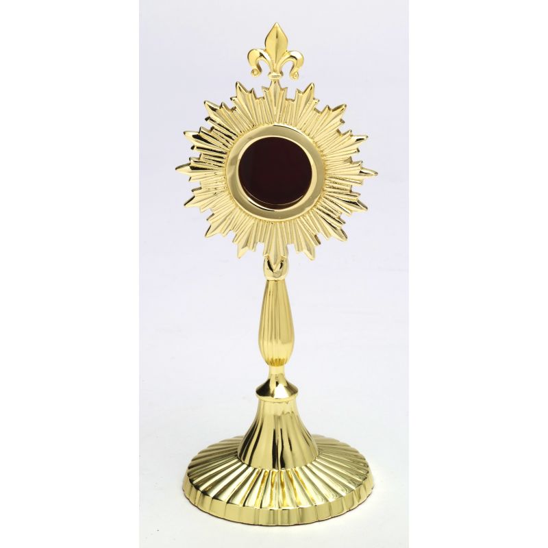 Relikwiarz mosiężny, pozłacany - 23 cm - Relikwiarz mosiężny, pozłacany - 23 cm