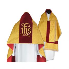 Welon liturgiczny aksamit - złoty IHS (31) - WELONY