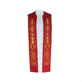 Stuła kapłańska bawełniana - złoty haft - kolory liturgiczne - zdjęcie 3 - Stuła kapłańska bawełniana - złoty haft