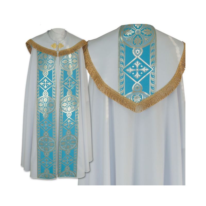 Kapa wzór Maryjny - niebieskie pasy (6) - Kapa wzór Maryjny - niebieskie pasy (6)