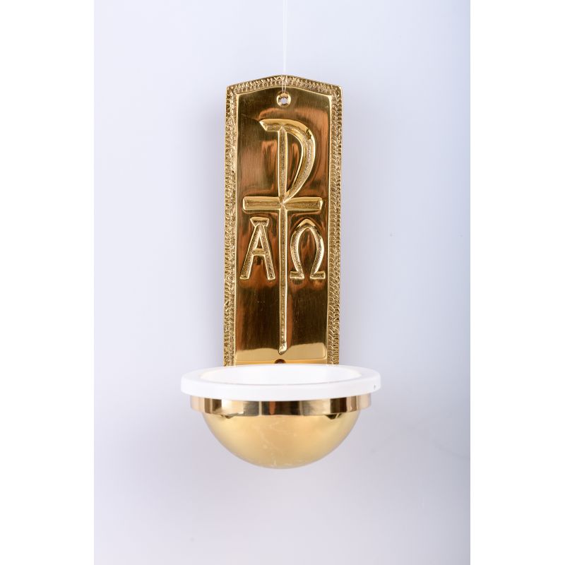 Kropielnica mosiężna Alfa i Omega - 25 cm - Kropielnica mosiężna Alfa i Omega - 25 cm