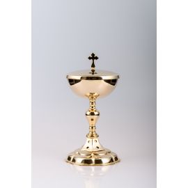 Puszka na komunikanty, mosiężna , pozłacana - 25 cm (32)
