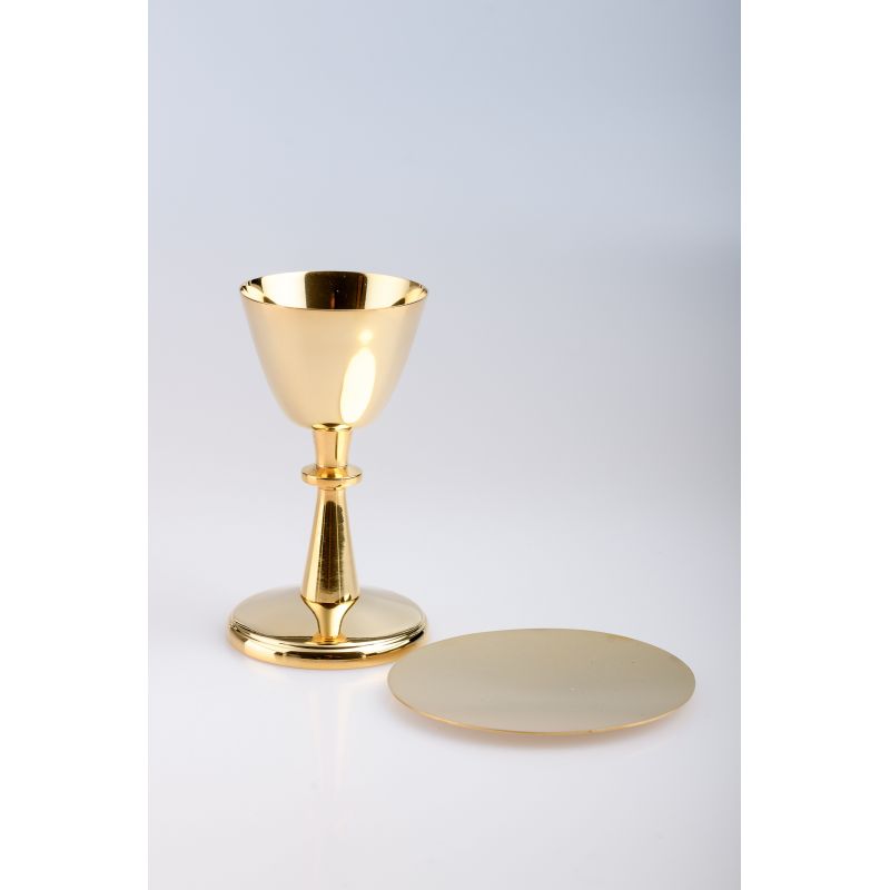 Kielich turystyczny pozłacany + patena - 13 cm (63) - Kielich turystyczny pozłacany + patena - 13 cm (63)