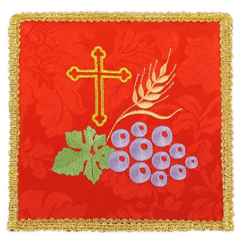Palka haftowana czerwona - Krzyż, winogrono, kłosy - Palka haftowana czerwona - Krzyż, winogrono, kłosy