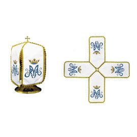 Welon na puszkę haftowany Maryjny (14) - Sukienki/Welony na puszkę