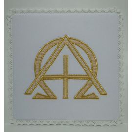 Palka Alfa Omega - kolor biały, srebrny