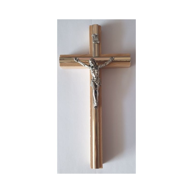 Krzyż drewniany na ścianę - 10 cm x 20 cm, jasny brąz (2) - Krzyż drewniany na ścianę - 10 cm x 20 cm, jasny brąz (2)
